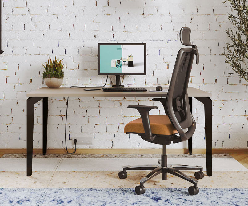 MUNIK - Fauteuil de Travail Dossier Tissu