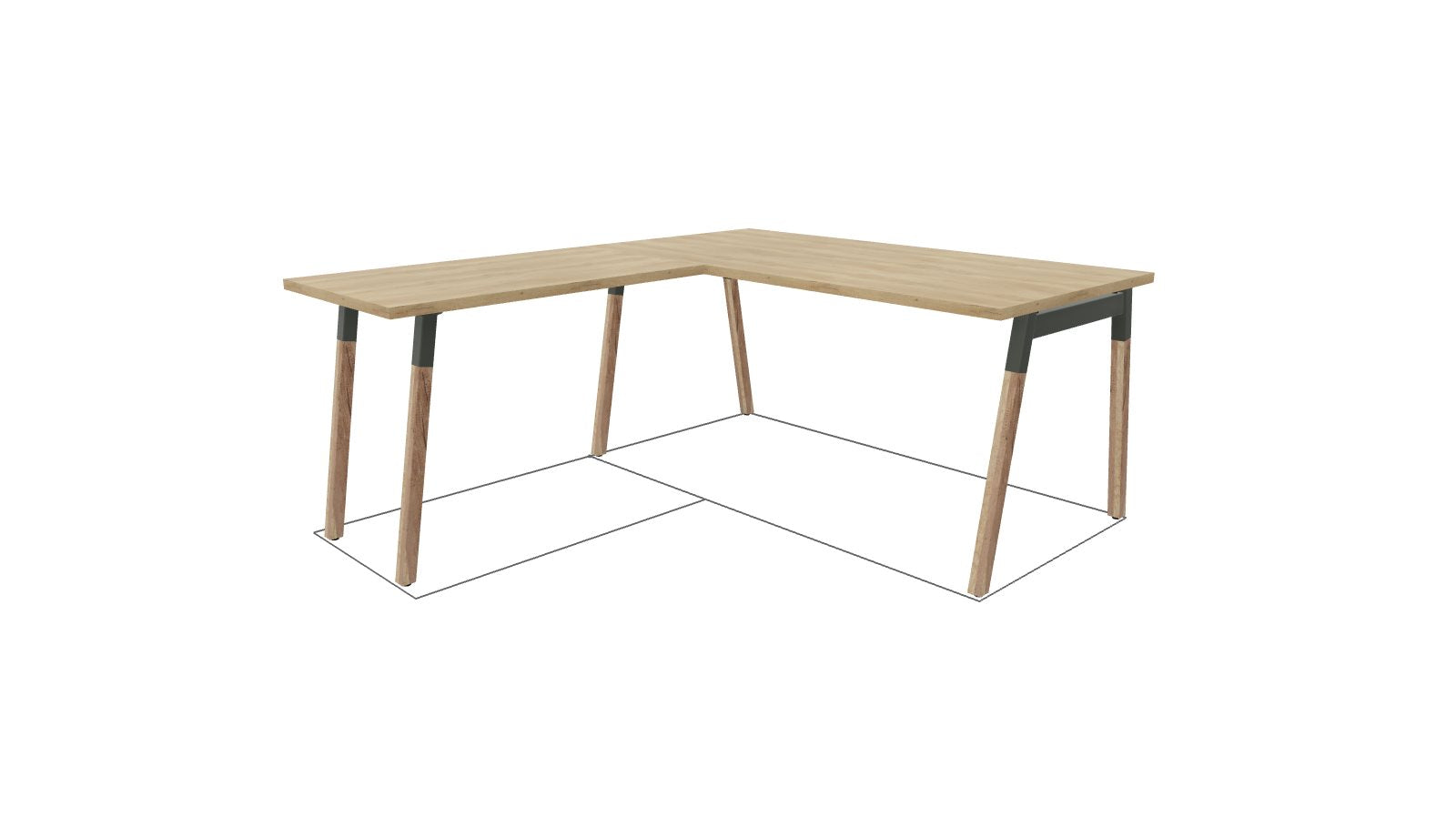 OGI W - Retour pour Bureau Droit Plateau Uni