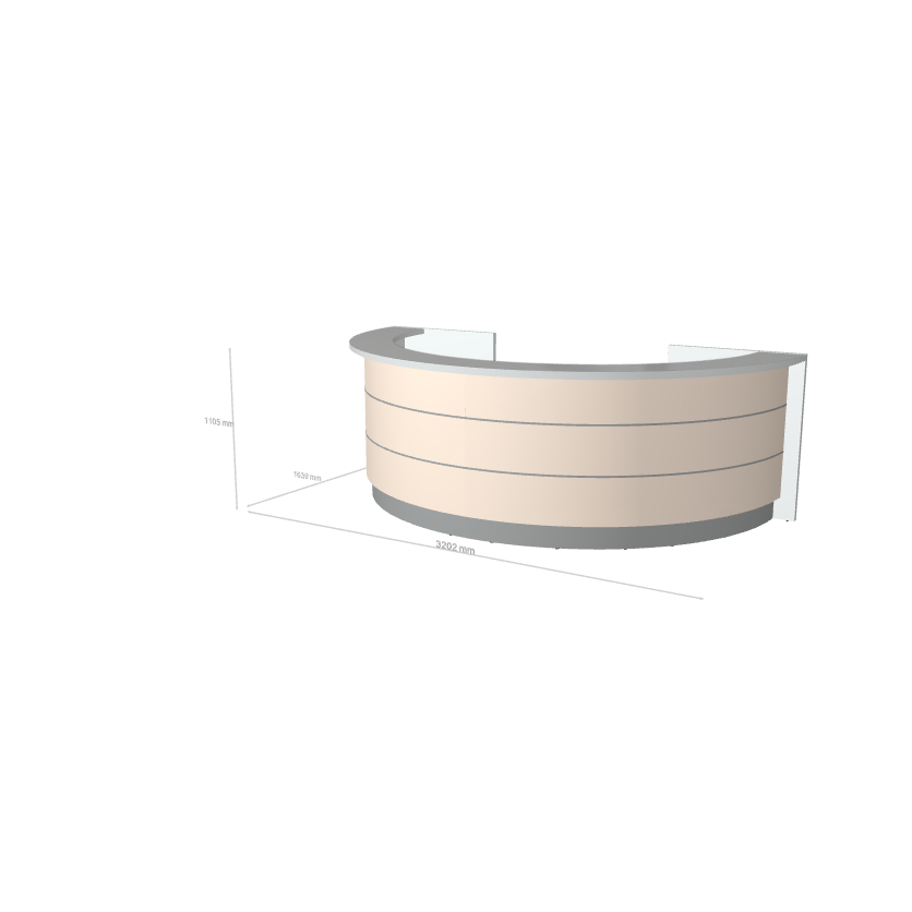 VALDE - Banque d'Accueil Courbe 320.2x163.9cm