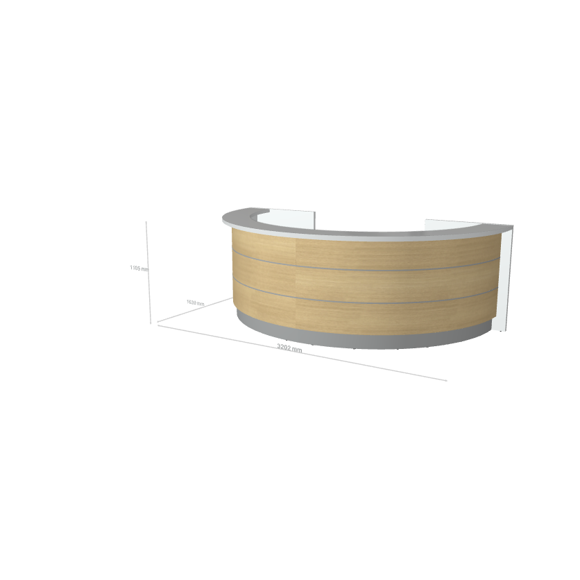 VALDE - Banque d'Accueil Courbe 320.2x163.9cm
