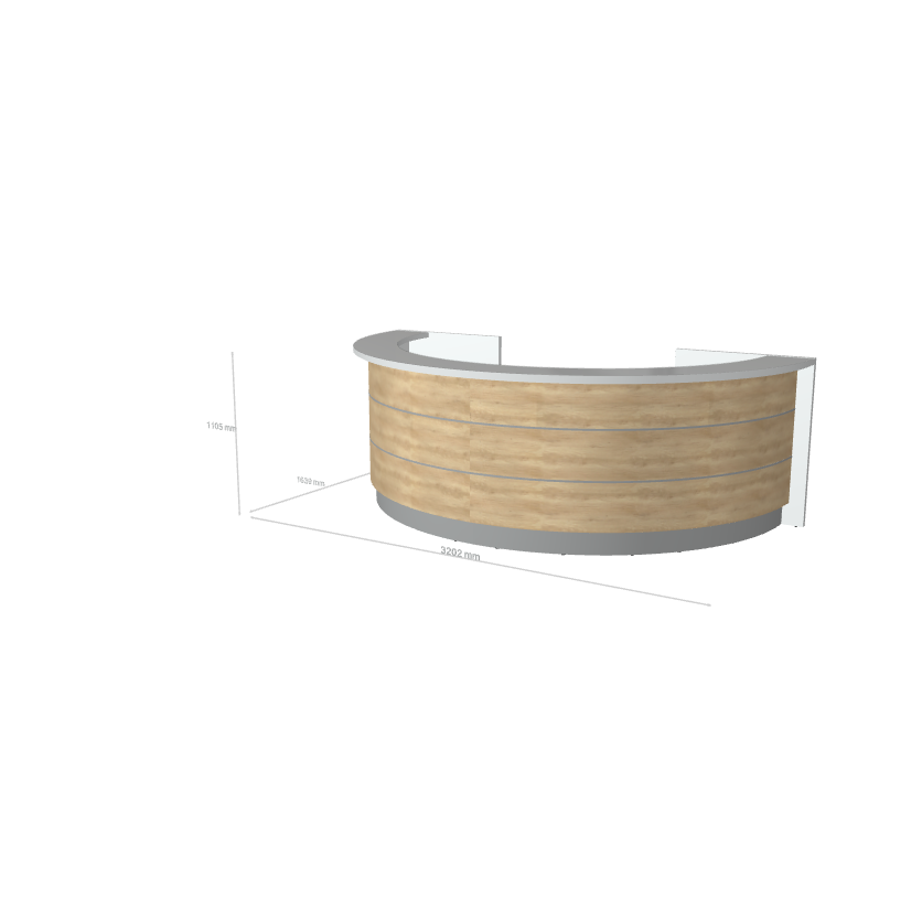 VALDE - Banque d'Accueil Courbe 320.2x163.9cm