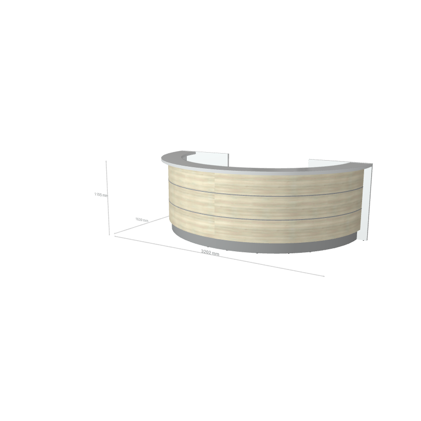 VALDE - Banque d'Accueil Courbe 320.2x163.9cm