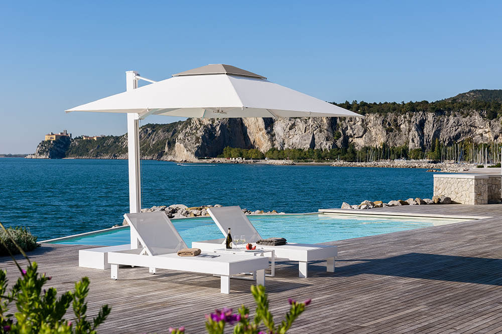 Parasol Diomède 350x350cm CREMA
