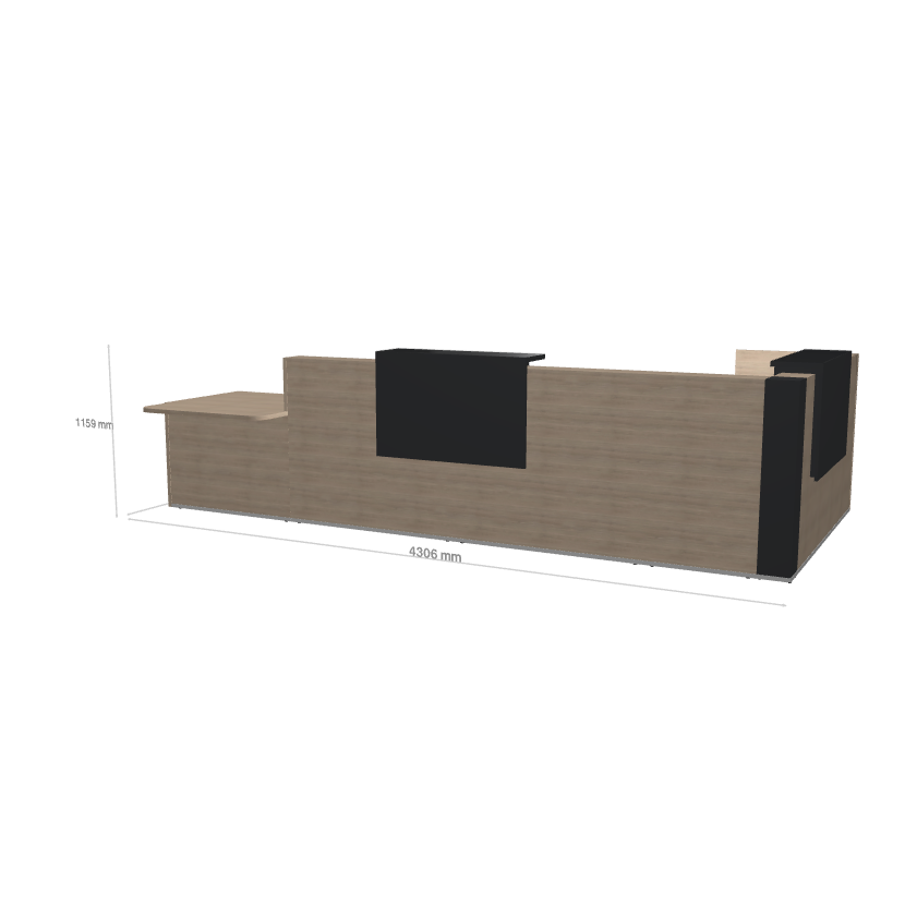 TERA - Banque d'Accueil PMR Droite 430.6x234.8cm