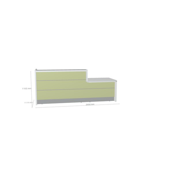 Banque d'Accueil PMR Droit Valde 266.6x111.4cm MDD