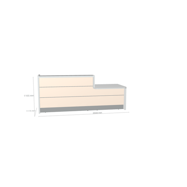 Banque d'Accueil PMR Droit Valde 266.6x111.4cm MDD