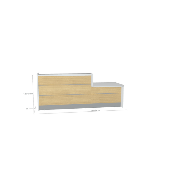 Banque d'Accueil PMR Droit Valde 266.6x111.4cm MDD