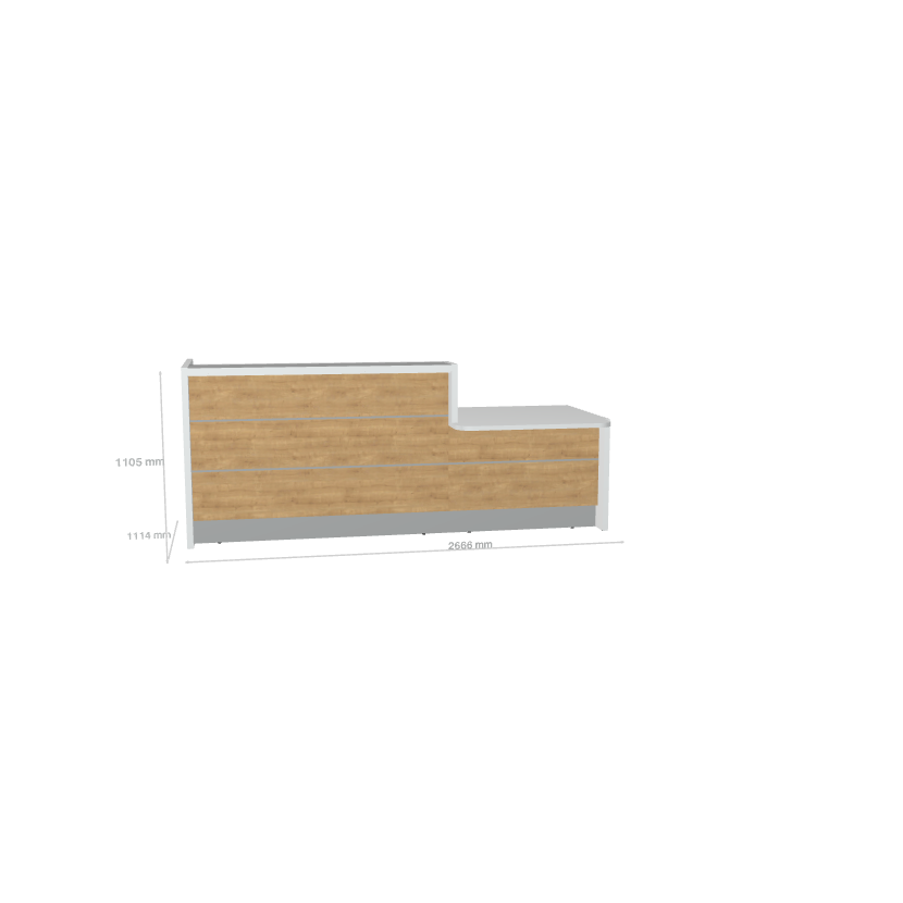 VALDE - Banque d'Accueil PMR Droit 266.6x111.4cm