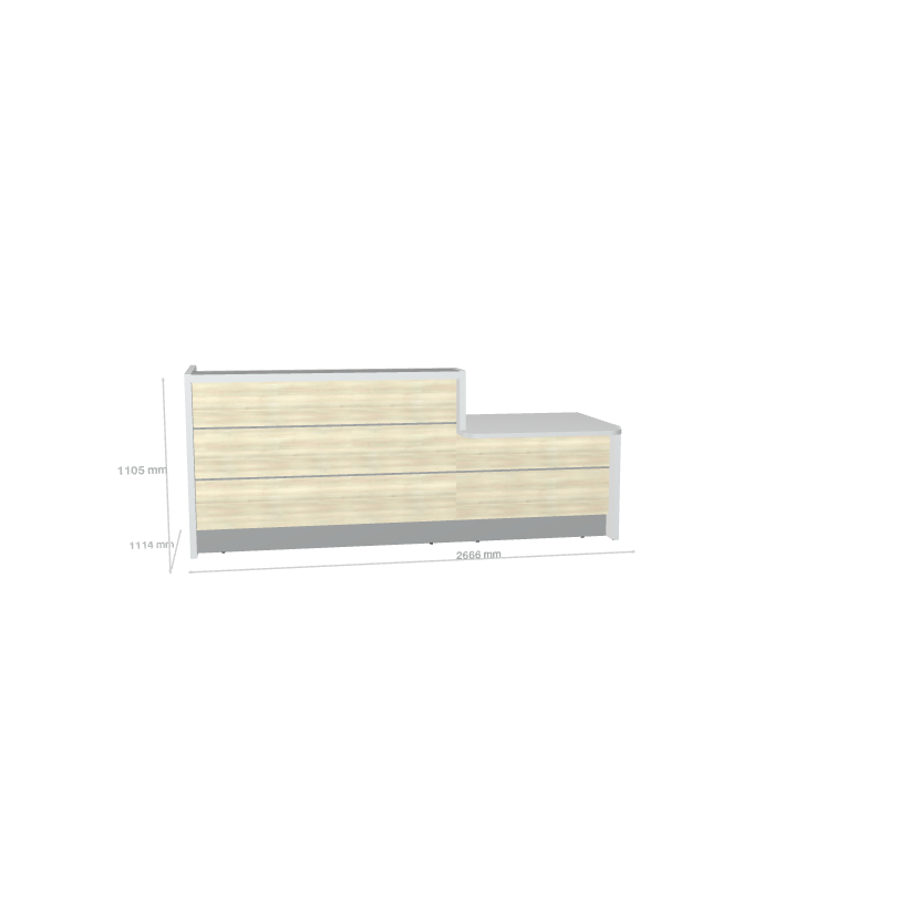 VALDE - Banque d'Accueil PMR Droit 266.6x111.4cm