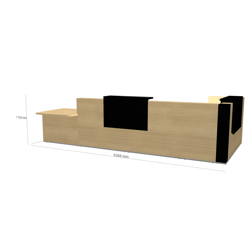 TERA - Banque d'Accueil PMR Droite 430.6x234.8cm