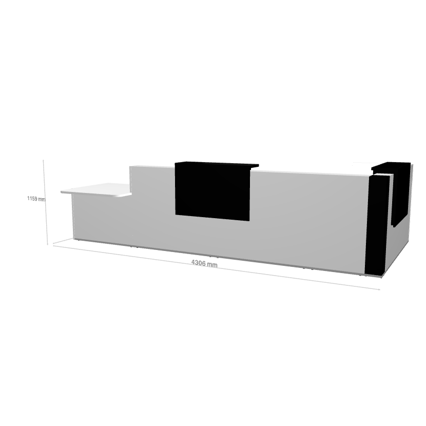 TERA - Banque d'Accueil PMR Droite 430.6x234.8cm