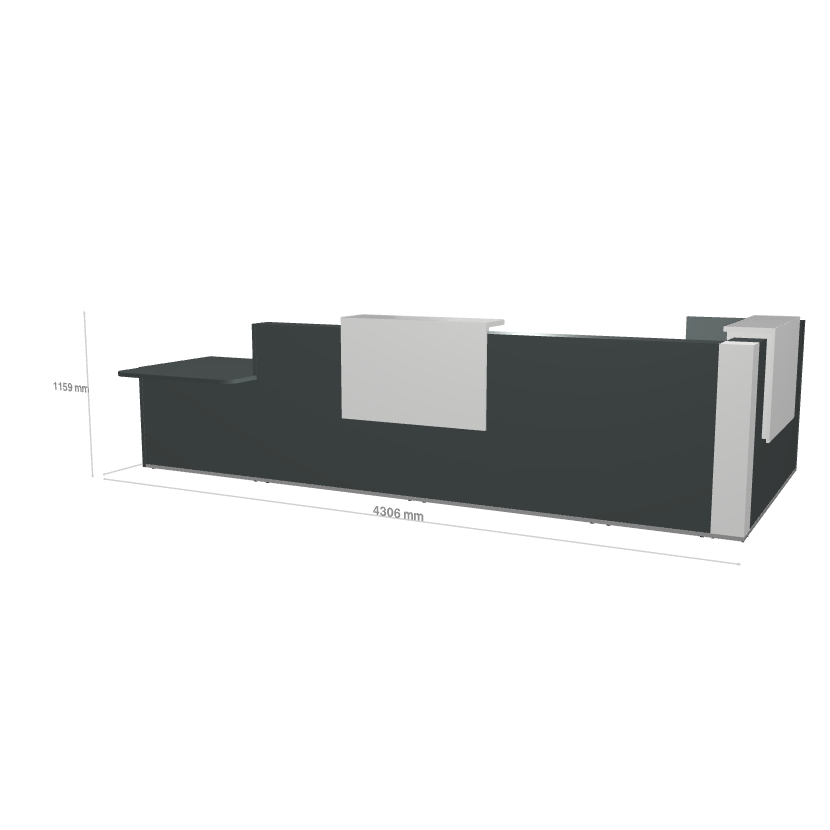 TERA - Banque d'Accueil PMR Droite 430.6x234.8cm
